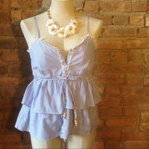 SOLD Anthropologie tiered tank with tie